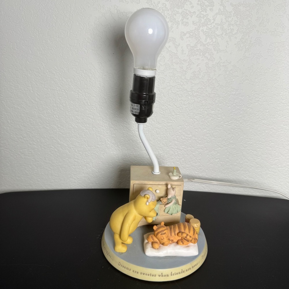 Michel & Co Classic Winnie the Pooh Resin Lamp Nursery Disney Pastel Tigger 12"